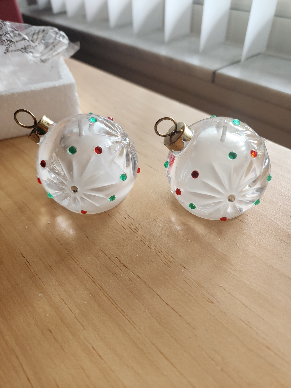 Lenox Crystal Christmas Ornament Salt & Pepper Shaker Set NIB